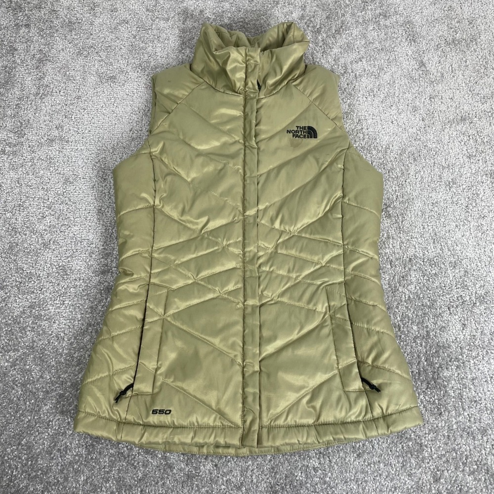 North Face 550 Down Puffer Vest Womens Extra Small Quilted Full Zip